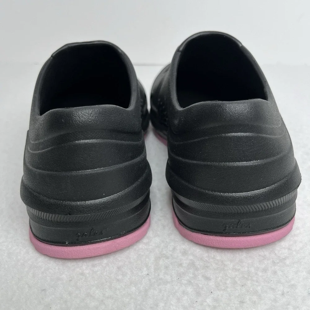 Gales Shoes Mens 5 Womens 7 Black/Pink Comfort Nursing Slip Resistant Slides